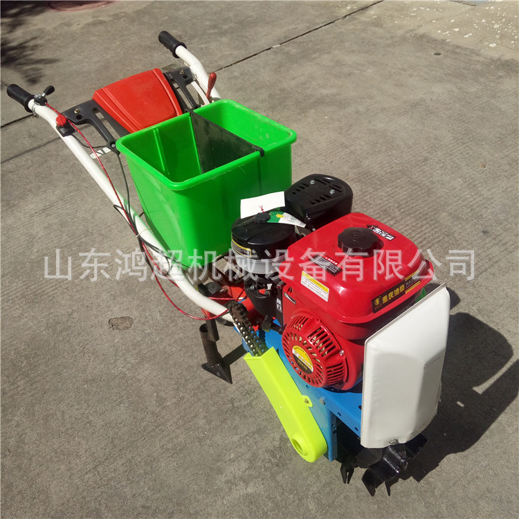 汽油柴油手推双行施肥播种机