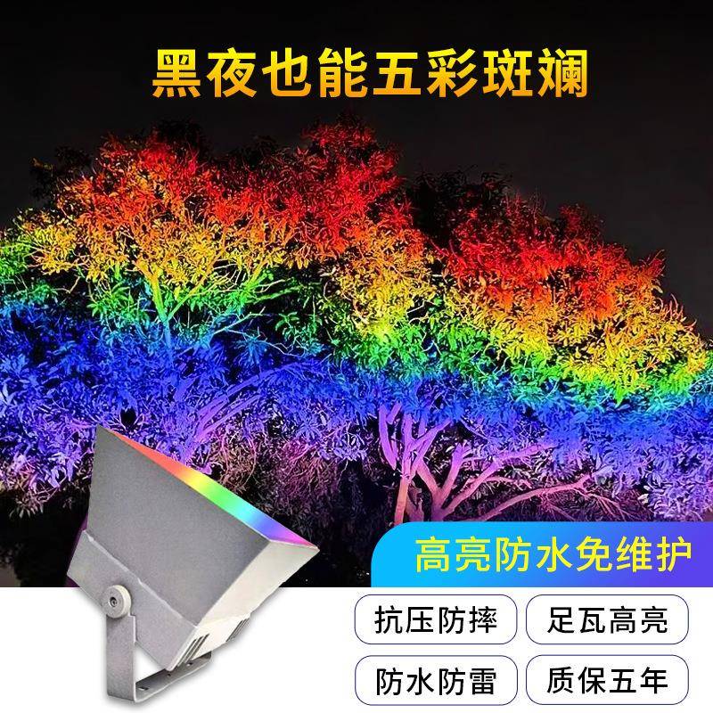 彩虹投光灯L1D夜景灯光染灯景区氛围照树灯色户外灯E七彩观景灯