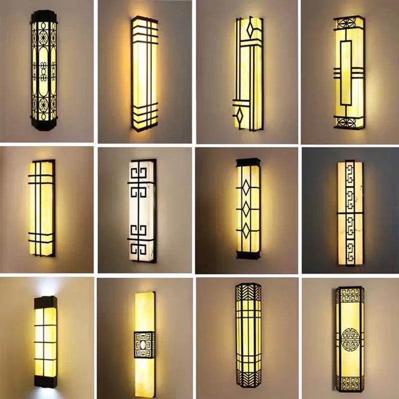 锈外云石壁灯酒店商BJ-002业户街门灯长方形不钢中式高防水仿端云