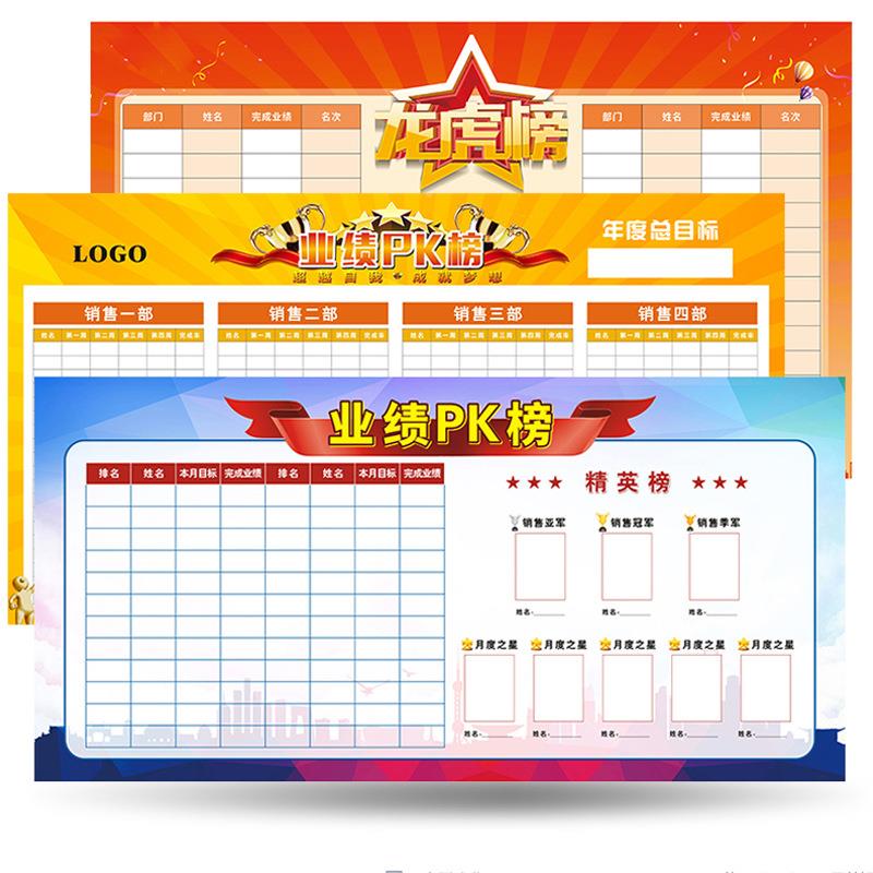 磁性软板绩榜栏墙贴可擦公告展示板墙白贴销售排业行898龙虎榜