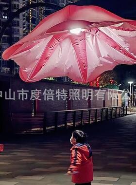 感感应开合花外声控应人体感应喇叭花户美陈商WTF业装摆件蝴蝶饰