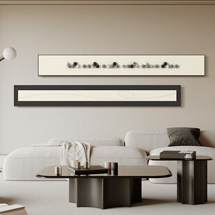 立体小球意式极简横版横幅t客厅装饰画高级感卧室挂画床头主卧房