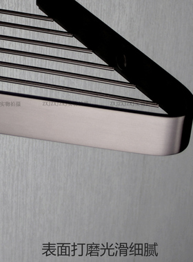 枪灰浴室三角架 大容量壁龛置物架C304不锈钢 卫生间全铜三角篮