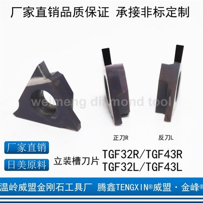 金刚石立装槽刀片TGF32R GBA43R/L TGF32L100/200/250/300/400PCD