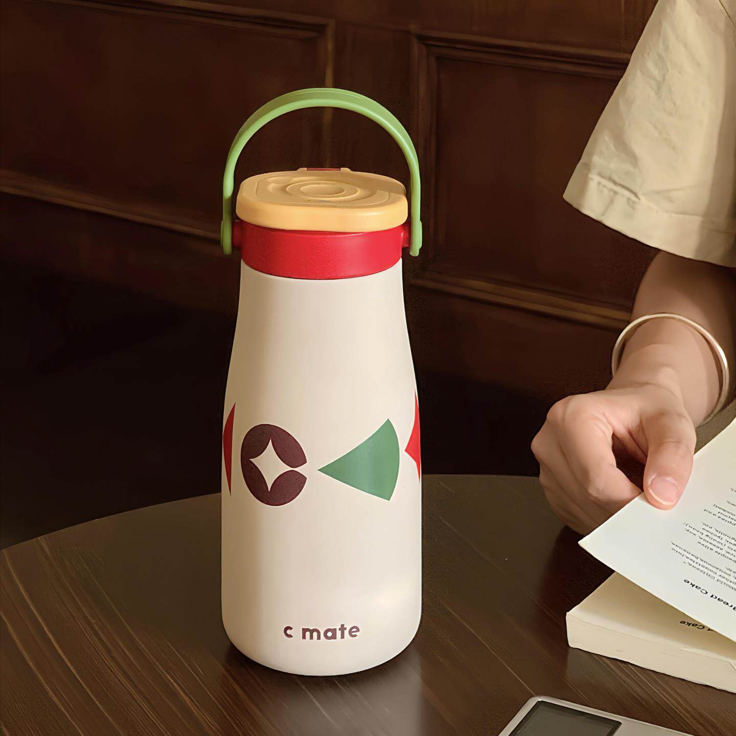 女生高颜值可爱奶瓶保温杯覆古陶瓷内胆可携式随行杯2025新款水杯