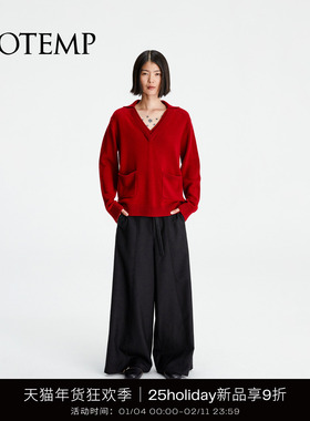 COTEMP V-NECK POLO SWEATER 25Holiday假两件双层V领POLO毛衣女