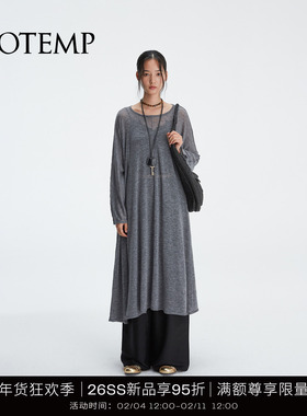 COTEMP GOSSAMER DRESS 2026SS新款纯色柔纱羊毛针织长款打褶裙女