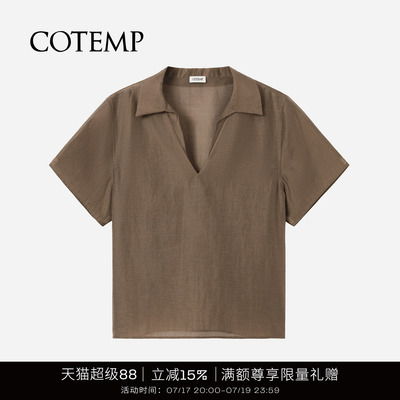COTEMP月光复古半透Polo衫上衣