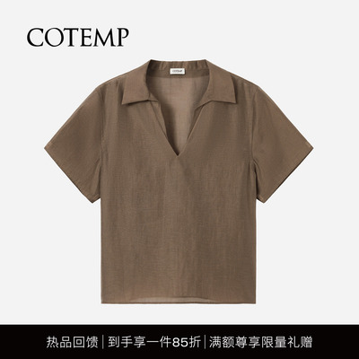 COTEMP月光复古半透Polo衫上衣