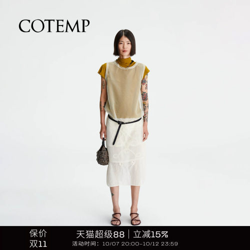 COTEMP新款薄透圆领罩衫