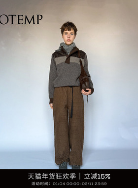 COTEMP ANTHEMIA SWEATER 25FW新款复古撞色拼接毛衣女