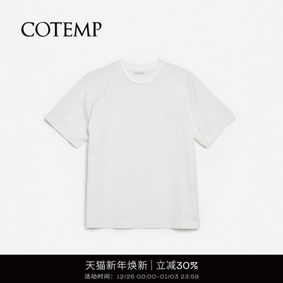 COTEMP卷边双层领T恤