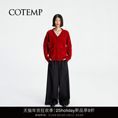 NECK POLO COTEMP SWEATER 25Holiday假两件双层V领POLO毛衣女