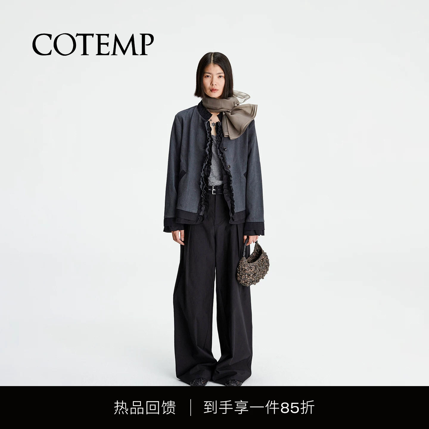 COTEMP复古假两件夹克外套图片