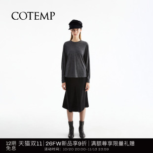 COTEMP SHIRT 16 26FW新款宽松圆领长袖T恤上衣女