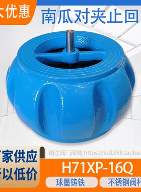 南瓜型对夹止回阀H71X-16Q不锈钢杆水管逆止阀泵房单向阀4寸DN100