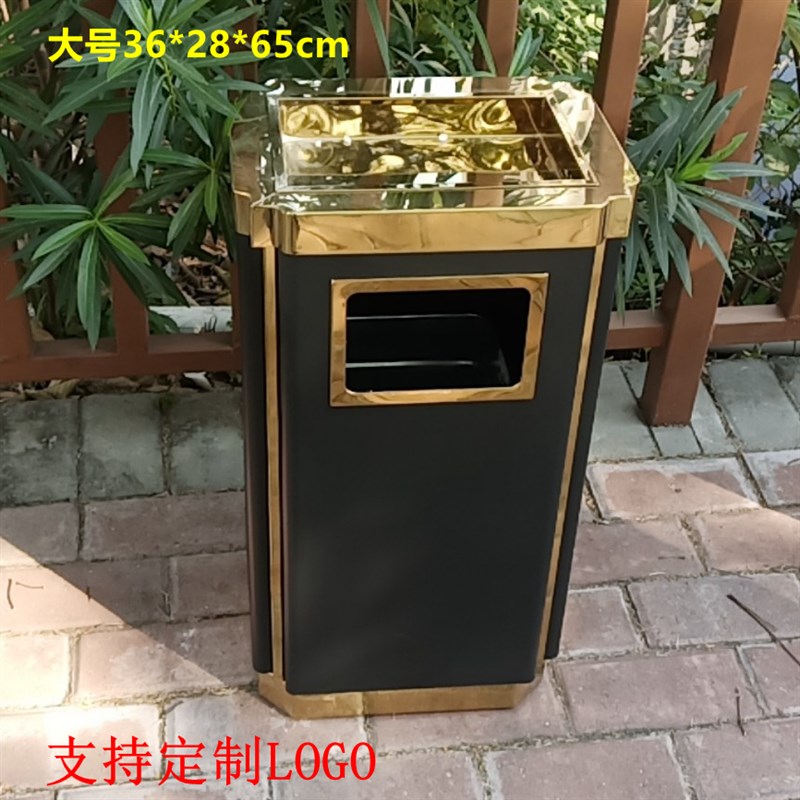 不锈钢大号商用垃圾桶酒店ktv大堂立式烟灰桶电梯口高档户外方桶