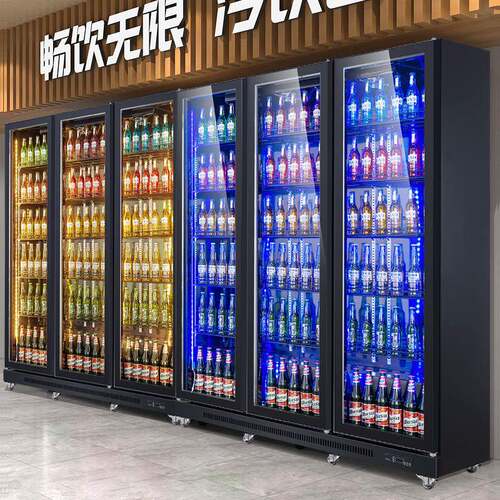 粤商越示月啤酒UBK料柜冷藏保鲜展柜用冷饮冰箱饮超市酒吧便利店
