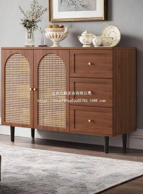 藤编餐边柜现式代简约储物柜家新用餐水厅客厅茶柜中TNW厨房收纳