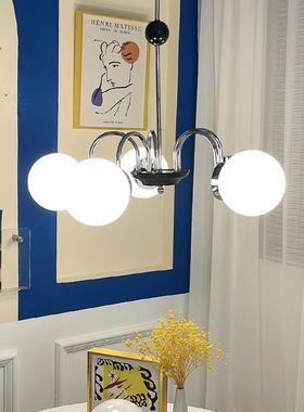 厅美式玻vintage卧室客中古吊灯简约璃法式客球厅餐厅IWR魔豆吊灯