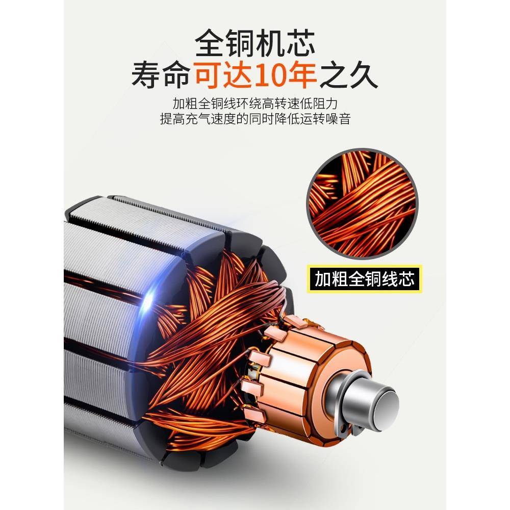国品质双车载充气德泵缸大功金属高压汽车用打气泵515率12v220伏