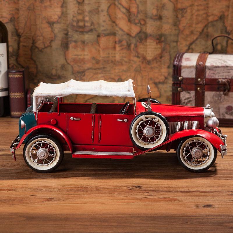 复古SXM怀旧老式铁艺93年杜森1伯格摆老爷车汽车模型摆件橱3窗书