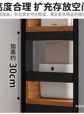 架子物架QDU层收纳架办公客厅小书架落地家用木实色矮多货架储物