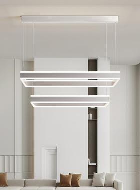 全光谱厅护眼客QOF拉丝轻2灯奢方形吊现代简约大气205新款卧室餐