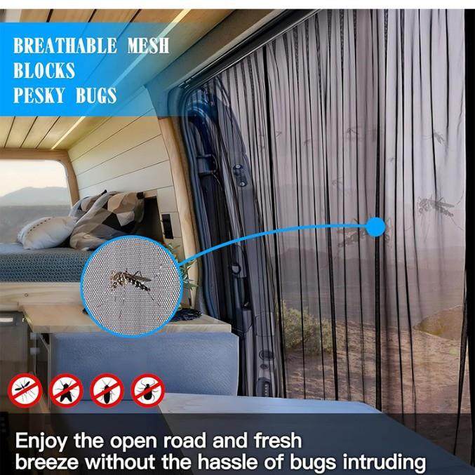 商务车M虫VP中帘升级强房磁吸车防蚊虫纱窗营门纱AXK网车防蚊昆门