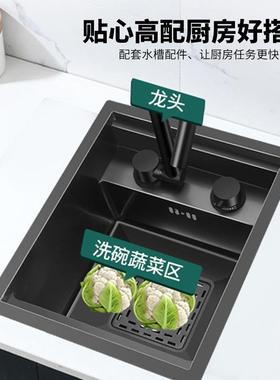 跨式境吧台隐形水槽纳米黑色不锈钢槽隐水藏BHA迷你盖带板中岛小