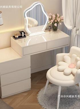 妆台现DEA代简约收纳化妆伸缩桌一体书床柜化妆梳台卧室头厂