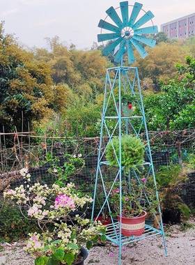 园地式铁艺风车花架庭饰ALAL8113院装置物层架月花季落蔷薇铁线莲