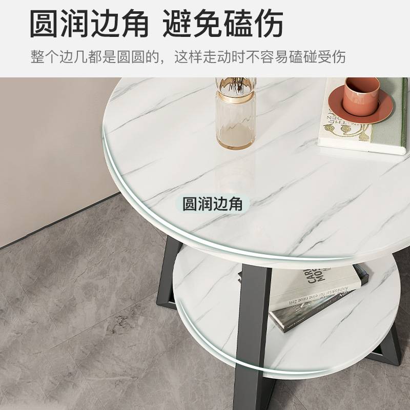 小圆桌沙发边几网红茶几迷你床边桌客厅家用角几简易出租屋小桌子