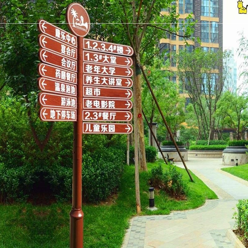公园景区铁艺安全导向指路牌