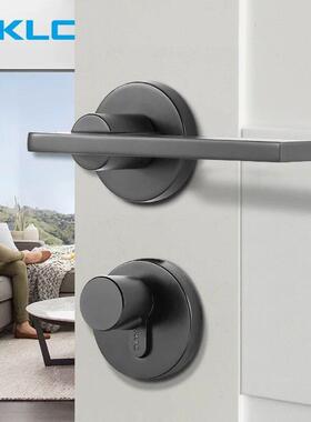 静音房门简约室内卧室锁KZ1-D801用执手锁锁分体通型门把锁手黑色