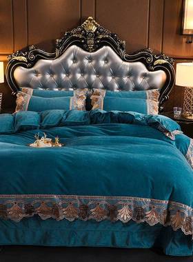 莱水晶绒珊瑚绒四件套法兰冬绒被套TVU季加绒保暖法绒床单上床三