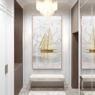 FMG现代简装 道大尺寸挂客厅一帆风顺轻奢 约画玄关饰画楼梯过竖版