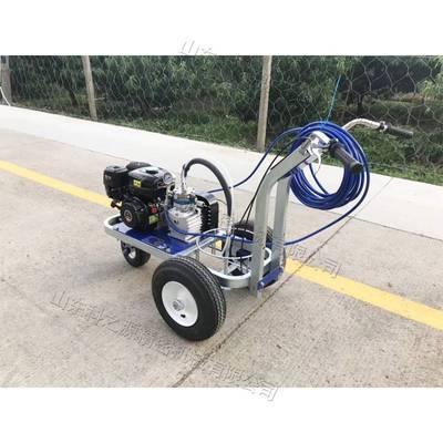 手推式冷喷划线机 小型塑胶跑道划线车 马路移动式汽油标线机