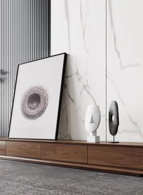 木地台电视实现代简约小户柜全实型木极简客厅75577卧室胡桃色地