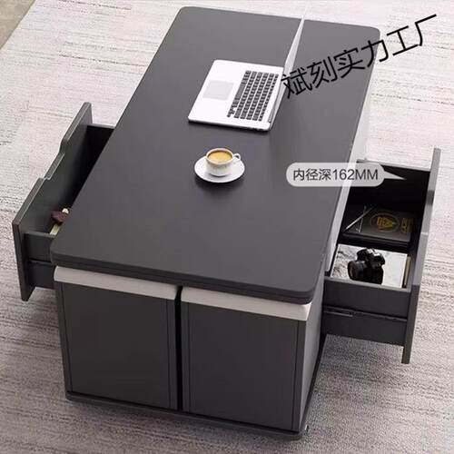 降多升降功能几小户型茶具茶桌家用餐桌升一体茶台客729厅收纳桌