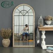 服店装 复古做旧落地镜lot卧室试衣镜f实木全身民镜507宿家具装 饰