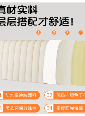 床头软包靠背奶油风202t3新款榻榻米无床头靠垫防撞头床上大靠枕