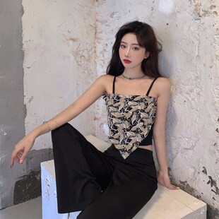 法式 吊带上衣复古设计感小众外穿抹胸上衣背心女夏内搭打底肚兜式