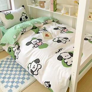 学生寝室三件套80x90x190x100Cx200cm学校高低床女生单人被套床单