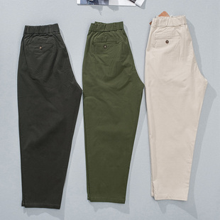 工装 夏季 宽松阔腿裤 休闲九分裤 日单好货 罗卜裤 斜纹纱卡o男士