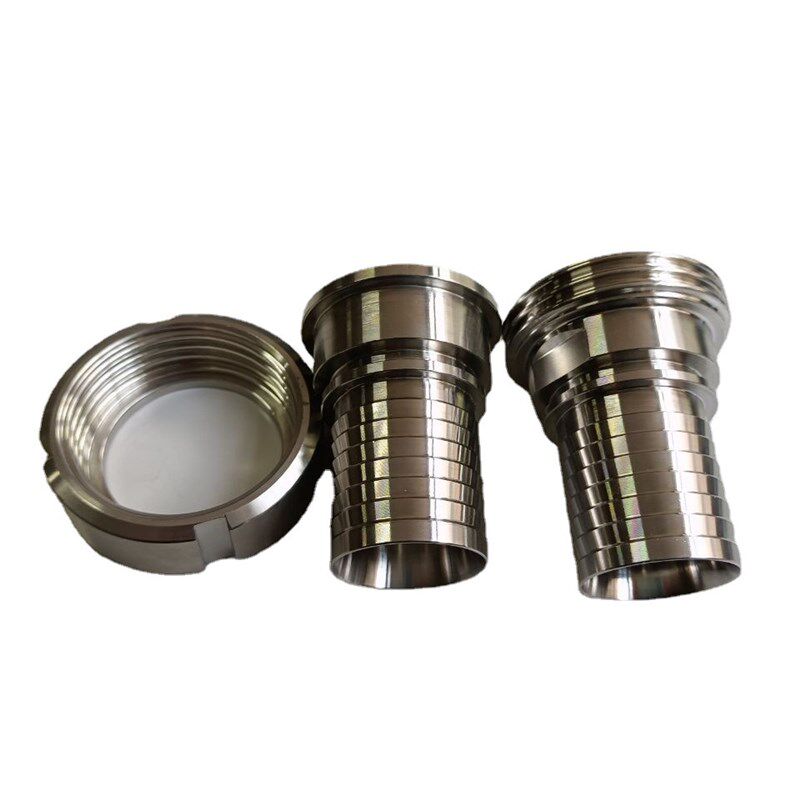 304卫生级不锈钢内螺纹套装带皮管筒SMS活接活螺母宝塔扣压接头