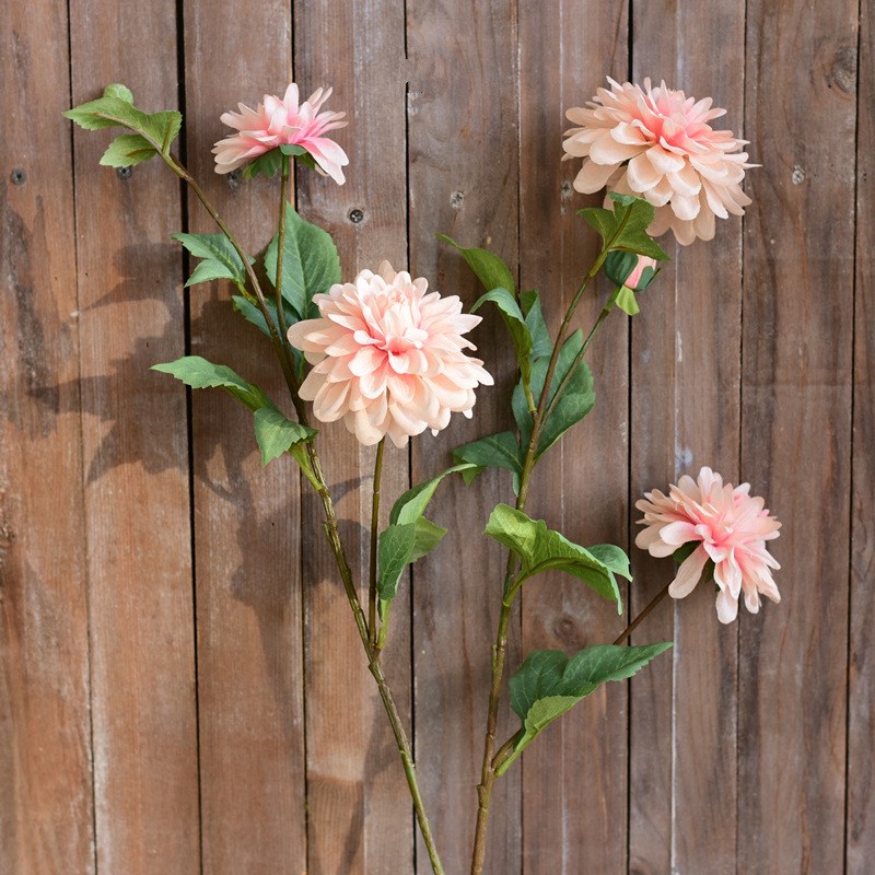 清吟花艺美式复古大丽花假花绢花仿真花干花插花摆件客厅室内装饰