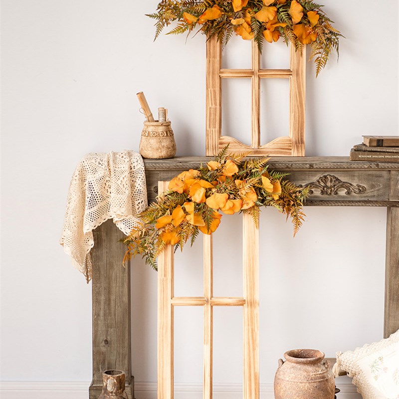 创意假花装饰花仿真植物木窗花艺摆件餐厅墙面客厅壁挂墙壁摆设花