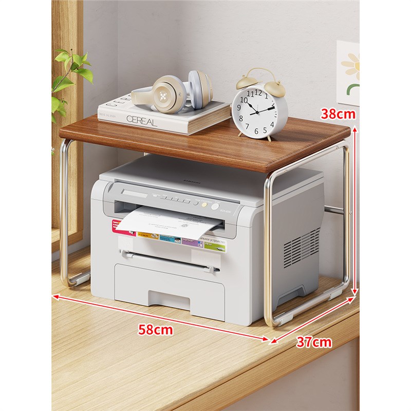打印机置物架办公室桌面双层复印机收纳柜工位文件多功能整理支架