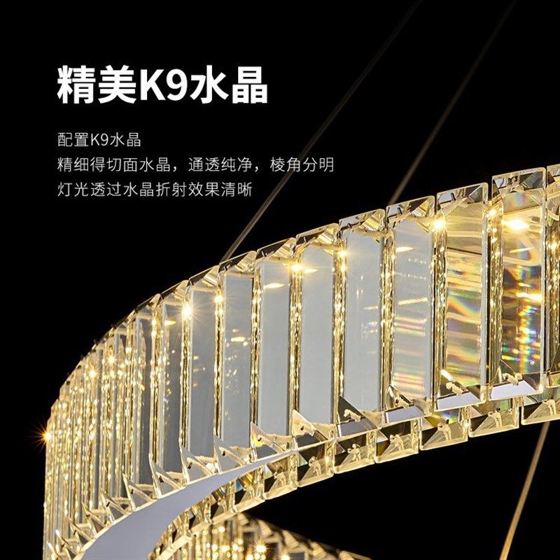复式楼轻奢水晶大吊灯客厅灯现代简约大气别墅挑空大厅楼梯间吊灯,家装灯饰光源,客厅吊灯,淘宝优惠券,粉丝福利购,淘宝优惠卷